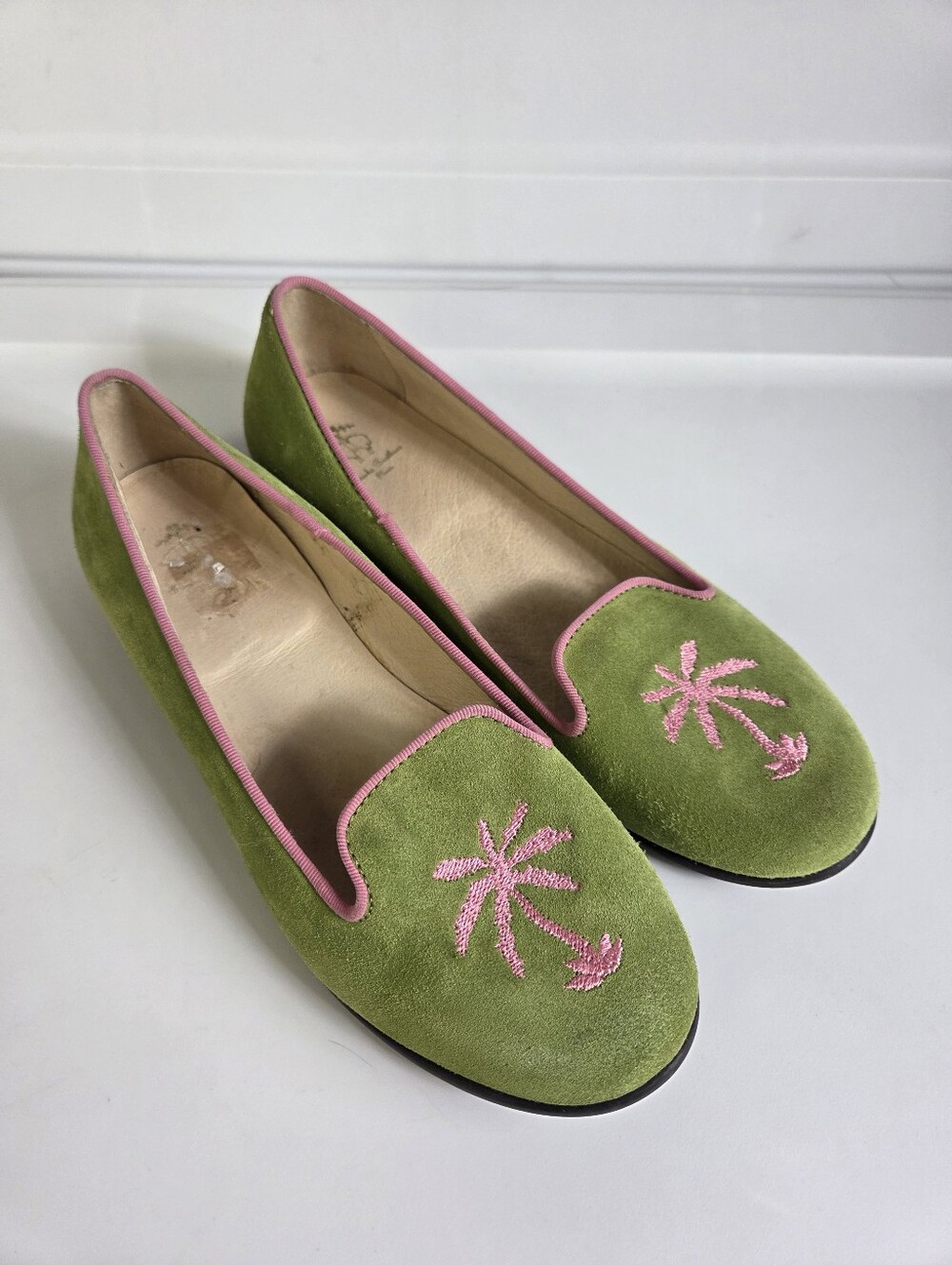 Naturino Womens Green Slip-On Genuine Suede Leather Loafers Flats Size 36